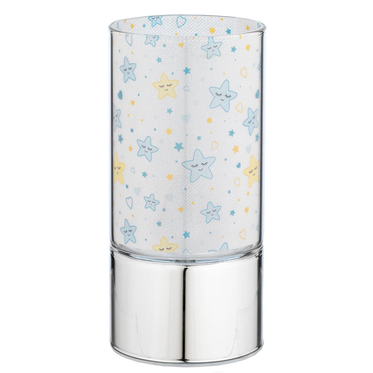 LAMPADA IN VETRO 7x15 CON DECORO STELLE AZZURRE
